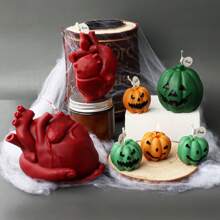 3 Style Pumpkin Ghost Candle Mold Heart-Shaped Scented Candle Gypsum Silicone Mold Making Resin Epoxy Tool For Halloween Part