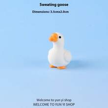 Mini Cute White Goose Figurine, Miniature Realistic Small Goose Cartoon Animal Decor, Healing Creative Desktop Ornament, Car Decor - Free Small Gift - Holiday Gift - Birthday Gift - Exquisite Gift