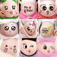 9pcs Pregnancy Belly Stickers - Hilarious Facial Expression Designs To Track Babys Growth, Adorable Maternity Stickers For Celebrating Pregnancy, Perfect Memorable Photos & Unforgettable Gifts For Expectant Moms Baby Shower Family Decorations Gifts Baby Shower Easter Gift Things For Girls/Boys - Multicolor - View 1