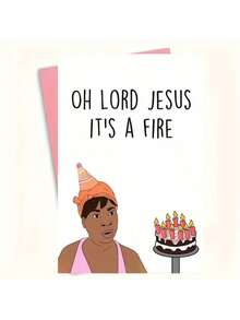 1Pc Oh Lord Jesus, This Is A Fire. Fun Birthday Card With Envelope (4.92 Inches * 6.93 Inches), Suitable For Family, Friends, Men And Women, Small Business Items, Unusual Items, Thank-You Cards, Birthday Decorations, Humorous Birthday Cards. - Multicolor - View 15