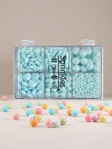 Edible Cake Decorating Sprinkles, Gold & White Pearl Candy, 6-Grid Gift Box Packaging, For Birthday Cakes, Donuts, Cookies, Chocolates, Ice Cream, Christmas, Halloween, Valentine's Day, Birthdays, Mother's Day, Weddings - Multicolor - View 15