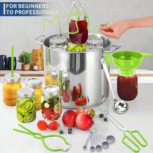 Glow HavenCanning Supplies Starter Kit,Canning Kit Beginners Of 9 With Jar Lifter,Wide Mouth Funnel,Wrench,Tongs,Lid Lifter,Bubble Popper,Canning Labels,Ladle,Measuring Spoon-Blue - Kit-neon Green09 - 查看 10