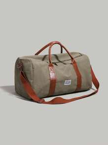Green Canvas Travel Duffel Bag, Large Capacity Luggage Carry On Bag For Short Trips, Gym, Sports Bag For School School Accessories School Stuff