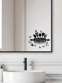 قطعة واحدة ملصق إكسسوارات المطبخ الإبداعية الجديدة، ملصقات لديكور المنزل، ملصقات مائية قابلة للإزالة لمطعم أو مطبخ أو ديكور المنزل - الأسود - مشاهدة 4