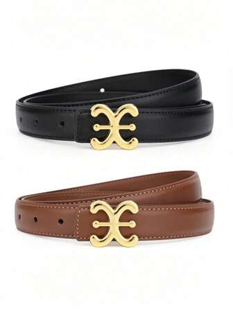 1/2件女士通勤腰带时尚百搭装饰2025新款高端黑色商务西裤带韩版秋季万圣节