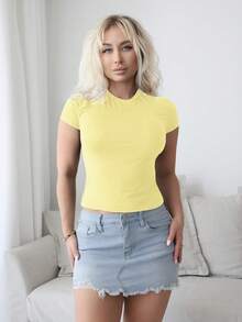 Vaiaye 女士休闲百搭纯色短袖T恤，适合圣诞节、新年、感恩节等场合。