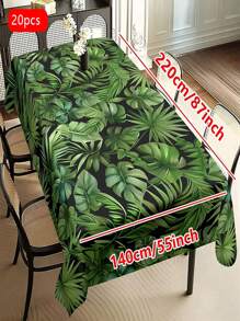 1/20pcs Tropical Leaf Tablecloth, Suitable For Decorating Picnic Or Holiday Gathering Rooms, Perfect For Picnics, Camping, Weddings, Birthdays, Buffets, Home Decor, Gifts, Picnic Tablecloths.