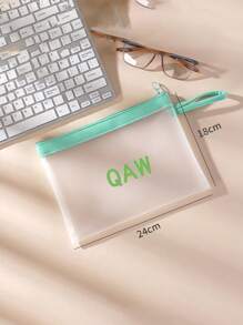 1pc Large Capacity Mesh Pencil Bag, Customizable Beach Vacation Storage Bag With Handle Back To School Season, School Supplies Frosted Document Bag Tpu Waterproof Handbag Test Paper Information Bag Pregnancy Test Storage File Ladies Large Capacity PVC Transparent Beach Bag, Handbag