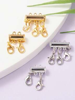 4 قطع من مجموعة إقفال قلادة بطراز بوهيمي، مناسبة لإقفال السلاسل المتداخلة في مجوهراتك، إقفال سلسلة النساء الغير متشابكة، اكسسوارات يدوية DIY، هدايا عيد الميلاد وعيد الشكر والعام الجديد، أساسية لحبال الخرز، معالجة السطح المعدني ناعمة، مقاوم للصدأ، خاص للفنانين اليدويين