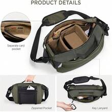 Camera Sling Bag, Waterproof Camera With Tripod Holder, DSLR/SLR/Mirrorless Cameras Shoulder Bag, Crossbody Camera Bags Photography (Black) - 綠色 - 查看 4