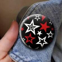 1pc 4.4cm/1.73inch Star Design Pin Badge, Button Badge, Brooch Pin, Suitable For Attaching To Clothing, Bags, Backpacks, Fun Gift For Family And Friends - Multicolor - View 8