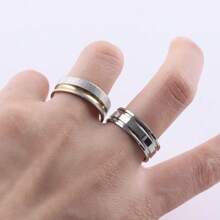 10pcs/pack Fashionable Simple Stainless Steel Flat Plain Band Ring (2/4/6/8mm) Suitable For Men, Engagement, Wedding, Party Gift