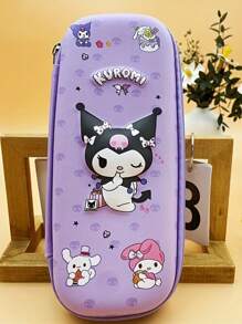 Sanrio 1 PC Sanrio 3D Pencil Case, Large Capacity Polyester Stationery Pencil Box With Kuromi & For Cinnamoroll Designs, Creative Cartoon Storage For Students, Gift Idea , Back To School Gifts