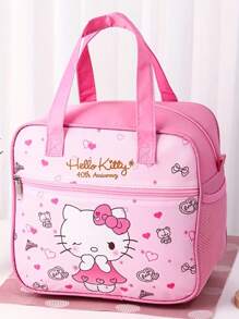 Sanrio 1 PC Sanrio Kuromi, HelloKitty Lunch Box Bag, Insulated Lunch Bag, Large-Capacity Lunch Box Bag, Storage Bag, Cartoon Theme Design Handbag, Suitable For Students, Offices, Outdoor Picnics, Various Uses, Non-Food Contact