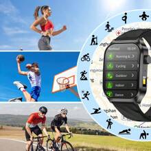 Aviwogr Nouvelle Montre Connectée avec Écran Incurvé de 2,01 Pouces, Synchronisation des Informations du Téléphone, Lampe de Poche LED Intégrée, Connectivité Sans Fil, Appel Vocal, Plus de 100 Modes Sportifs, Sports de Plein Air, Montre Connectée Unisexe