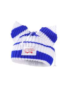 Chapéu de Malha Estilo Orelha de Porco, Gorro Macio de Camada Dupla e Quente, Unissex, 180g