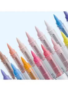 Languo 9 Colors Set Acrylic Marker Pens, Soft Tip Large Capacity Ink, Evenly Colored, Odorless, Opaque, Suitable For Stone, Glass, Ceramic, Easter Eggs, Metal, Wood And More - Perfect For Art, Craft And DIY Projects Back To School