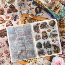 1 Pack 20 Sheets Memories Of Time Series Various Retro Themes Stickers Book Decoration Collage Card Material Aesthetics Phone Case Art Junk Journal Handmade Hand Account Personalized Collage Card Material, School Supplies,Back To School