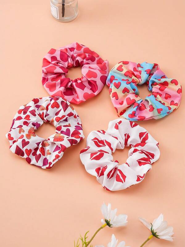 1 pieza de Scrunchie con forma de corazón grande, accesorio de moda para el cabello, apto para uso diario