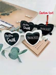Lunettes à la mode personnalisées en forme de cœur avec texte/logo personnalisé - Accessoires de fête dégradés rose et violet, idéales pour les mariages, anniversaires et cérémonies de remise de diplômes - Cadeaux créatifs pour elle, petite amie, maman, amis, jolies lunettes, cérémonies de remise de diplômes, lunettes à la mode, plastique durable, lunettes originales, organisateurs d'événements, petits cadeaux de mariage, designs intéressants, montures légères, lunettes amusantes, cadeaux pour mamans