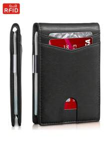 Rfid Blocking Carbon Fiber Men Slim Wallets Credit Card Holder Thin Small Short Purse Male Black Vallet Bifold Wallet For Man