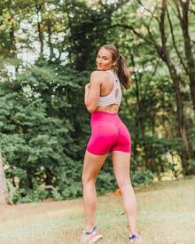 Seamless High Waisted Booty Shorts For Workout - 3" rosa fuerte - Ver 5