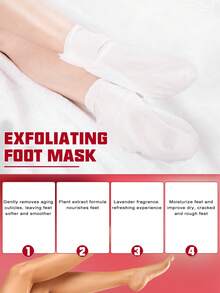 10 件 = 5 包足部去角质膜，去角质，去除老茧，死皮，老茧去除剂，玫瑰足膜，适用于干裂的双脚，足部去角质膜，男女足部去角质膜，节日礼物 - 白色 - 查看 6