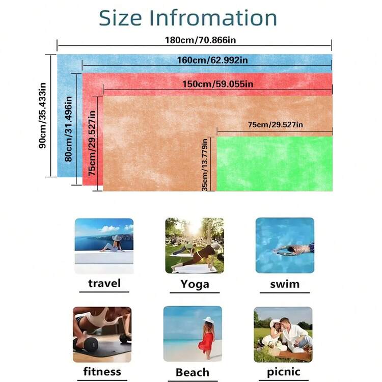 1 toalla de playa con estampado de plantas tropicales y sandía, extra grande y súper absorbente de microfibra, apta para viajes, piscina, buceo, surf, yoga, camping, accesorio de playa - Verde - Ver 3
