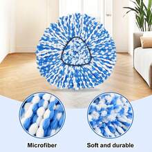 6 Pack Spin Mop Replacement Heads For O-Cedar RinseClean 2 Tank System - 100% Microfiber Refills - Compatible With O-Cedar Spin Mop Bucket - Machine Washable For All Hard Floors - 6 Pieces Blue Heads & Base & Brush - 查看 7