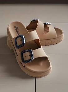 1 Pair Women's Sports Sandals, Cushioned, Suitable For Yoga Pants, Open-Toe, Fashion & Versatile