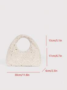 Hollow Floral Woven Bag Bohemian Beach Bag Holiday Casual Bag (Pattern Random)