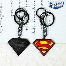 Justice League 1pc Cute Anime Keychain, Cool Hero Fashionable And Minimalist Batman Superman Wonder Woman Flash Logo Keyring, Perfect For Backpack Pendants, Car Key Accessories, And Small Gifts[Officially Licensed] - Multicolor - View 9