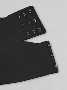 1 pieza Camiseta sin tirantes de unicolor con cierre delantero, copa suave y cubiertas para pezones desmontables para mujer, se debe usar con las cubiertas para pezones
