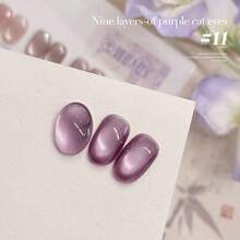 ZHIYAN 15ML/PCS 夏季热恋 8 色猫眼套装类珠凝胶指甲油 2025 新款冰透明美白粉色玻璃珠指甲油粉色指甲紫色指甲白色指甲 UV 光指甲夏季指甲海滩必备品适用于脚趾甲万圣节指甲美甲美甲沙龙专用美甲用品