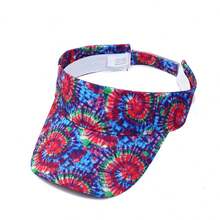 1pc Colorful Tie-Dye Visor Hat, New Spring/Summer Unisex Outdoor Sun Protection Hat
