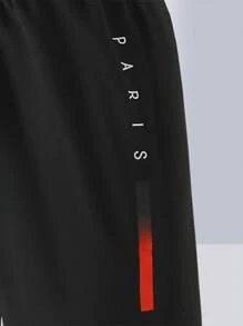 2pcs Set Teenage Boy Summer Casual Letter Graphic T-Shirt And Shorts Set