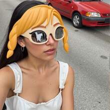 1 Stück 2025 neue Partybrille, europäischer und amerikanischer Flechtdekor Brillen für Frauen, personalisierte Maskenball Dekorationsbrille, geeignet für Party, Geburtstag, Ball, festliche und fröhliche Atmosphäre - unisex Cartoon Design Festival Dekorationsbrille, Geburtstagsfeier und Ball Requisite - robuste Plastikkonstruktion, Festivalbrille, Fantasy Stil, solide Struktur, neuartige Brille, fröhliches Beisammensein