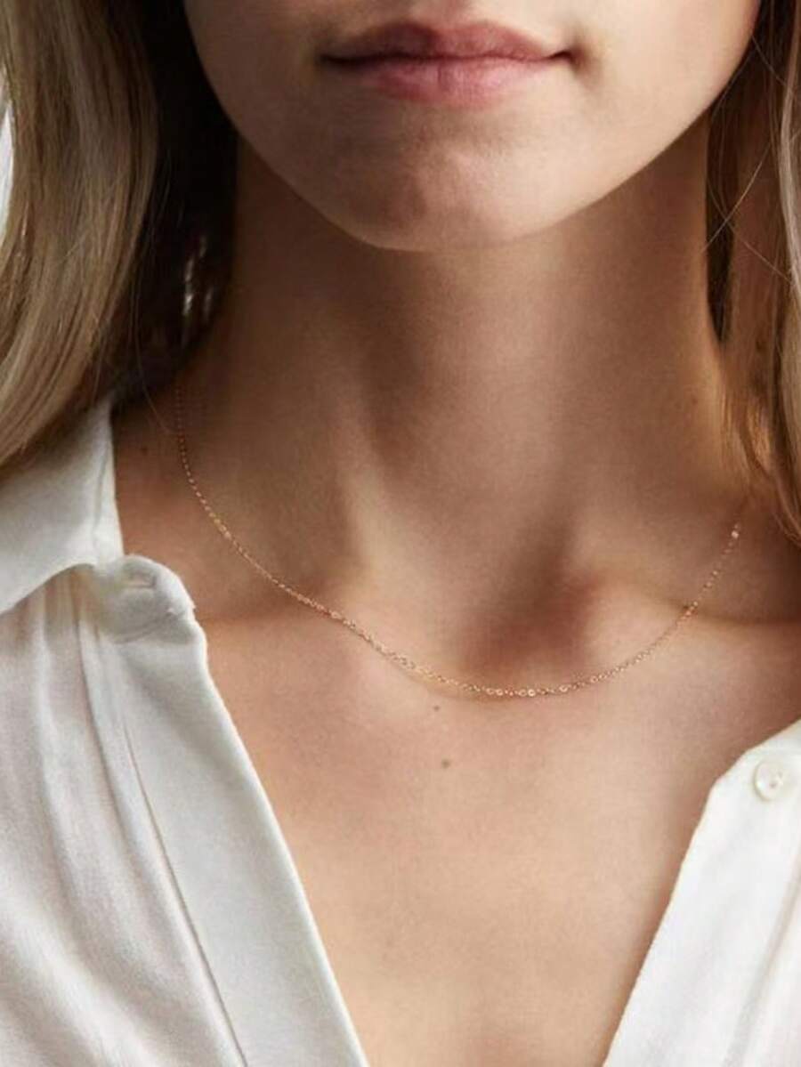 1pc Women's Minimalist Adjustable Necklace, Lightweight Luxury Simple Choker Necklace