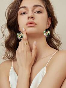 1pc Personalized / Customized Earring , Personalise Your Earring With Your Memories , Paste Your Photos In Earring , Custom Earrings