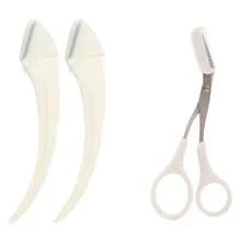 3Pcs/Set Eyebrow Clippers/Crescent Shaped Eyebrow Trimmer, Blade, Novice Eyebrow Scraper, Male/Female Exclusive Set Back To School