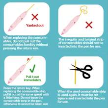 DIY 3D Printing Pen Kit, Low Temperature PCL Filament, Handmade 3D Painting Tool, Educational Toy For Students, Girls, Children, Christmas Gift (Scissors, Filament & Accessories In Random Colors)