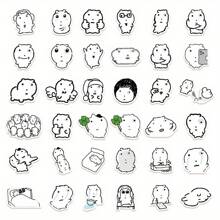72 piezas de pegatinas de la serie de gatos de ojos hinchados, dibujos animados, graffiti, adecuadas para DIY, cuadernos, equipaje, cascos, tazas, cuadernos y talla grande