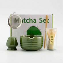 5pcs/Set Song Dynasty Green Tea Bowl, Matcha Whisk, Matcha Scoop, Matcha Stirrer, Kiln Changing Tea Ceremony Tools Set - Multicolor - View 10