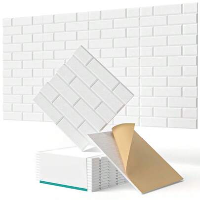 12 Pieces Of White Self-Adhesive Soundproof Panels, Soundproof Wall Panels. High-Density Brick-Shaped Soundproof Panels, Widely Used In Studios, Recording Studios, Control Rooms, Broadcasting Rooms, Etc. Brick-Shaped Design, Compatible With Various Design Styles, Simple And Elegant. 30 X 30 X 0.9 Cm