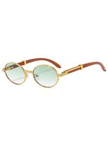 个性化金属椭圆形时尚眼镜，小框时尚眼镜，男女皆宜，适合夏季防晒、海滩度假、户外运动、派对、自驾、钓鱼、骑行、购物和拍照等场合佩戴。