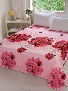 1pc Printed Pattern Bedsheet, Bedding, Easy Care Super Soft Microfiber Bedsheet For Children Bed, Double Bed, King Bed, Breathable Wrinkle-Free, Suitable For Luxury Hotel Style, All Seasons