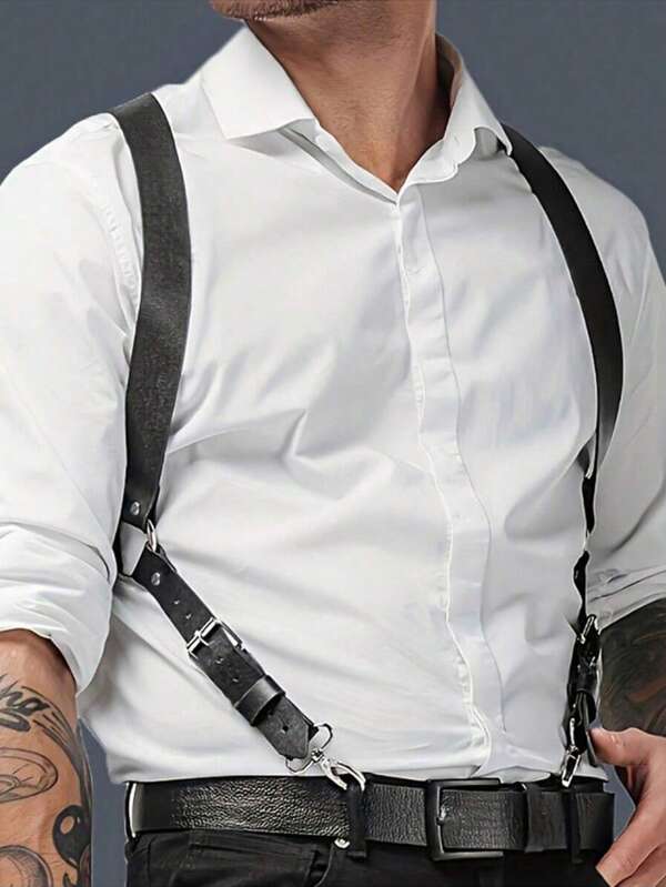 1 peça de arnês gótico masculino vintage, suspensórios da moda para apresentações em palco