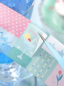 1 Roll Of Cute Illustration Die Cut Craft Decorations, Doodle Small World Series, Suitable For Gifts, Office, Home, Marking, Labels, Classroom, Entertainment Toys, Student Planner, Creative Vintage Decoration Stickers, DIY Fun, School Supplies,Back To School