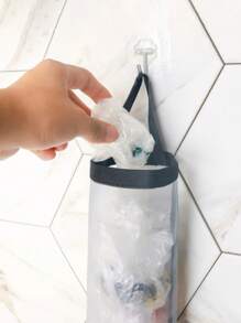 1pc Hanging Durable Garbage Bag Holder, Plastic Bag Dispenser, Mesh Hanging Storage Organizer, Foldable Breathable Washable Hanging Mesh Trash Bag Holder, Multifunctional Household Kitchen Supplies, Space-Saving Mesh Plastic Bag Rack - Breathable, Washable, Foldable - Ideal For Kitchen Organization, Durable Washable Trash Bag Rack, Cleaning Supplies, Home Essentials, Back To School Necessities (Random Color And Style)