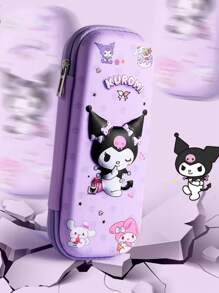 Sanrio 1 PC Sanrio 3D Pencil Case, Large Capacity Polyester Stationery Pencil Box With Kuromi & For Cinnamoroll Designs, Creative Cartoon Storage For Students, Gift Idea , Back To School Gifts